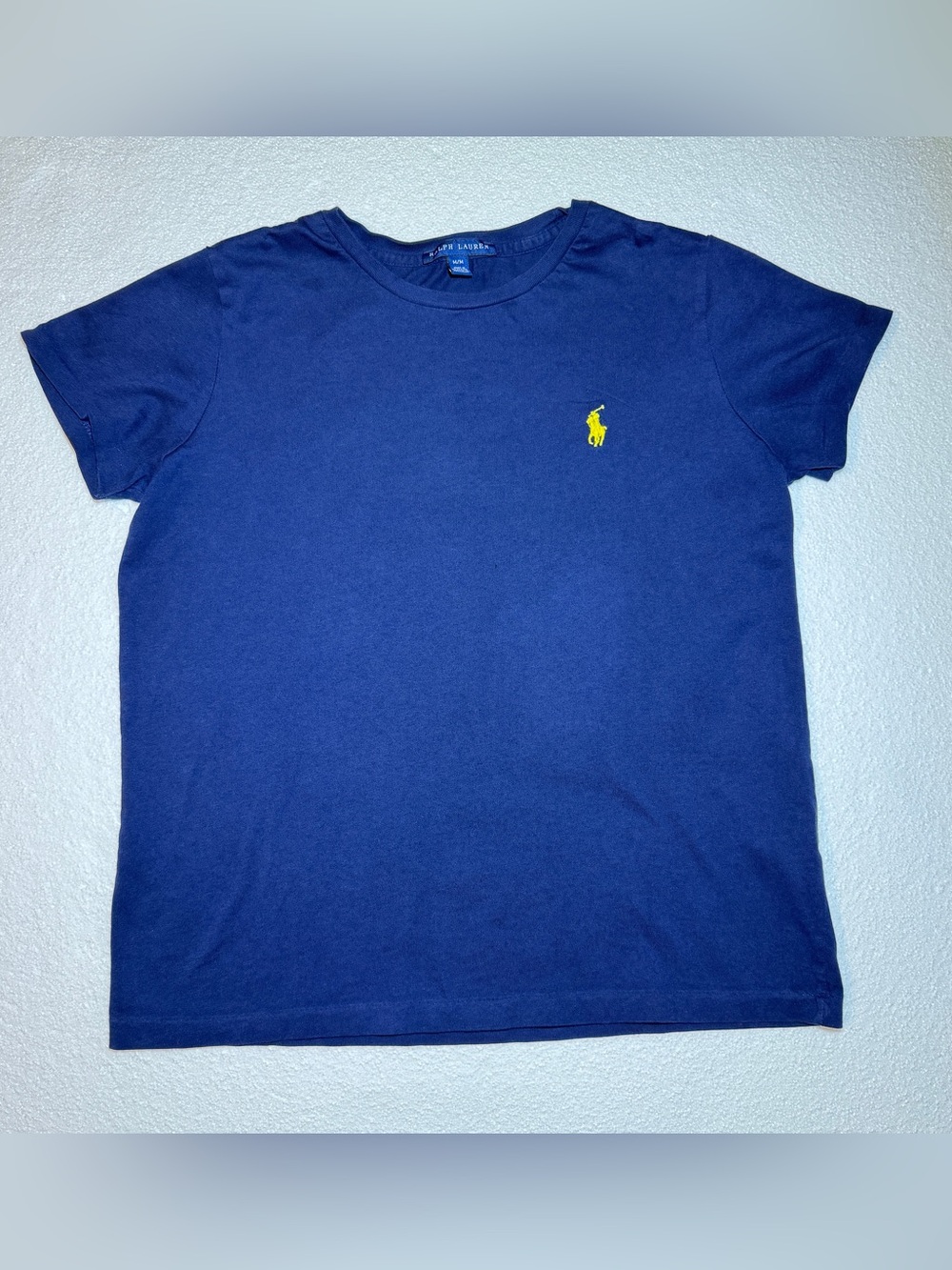 Polo by Ralph Lauren Womenโs Navy Short Sleeve Tee with Yellow Pony M